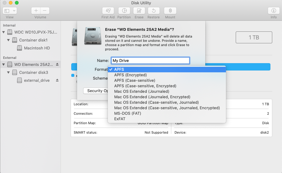 format mac hard drive for osx